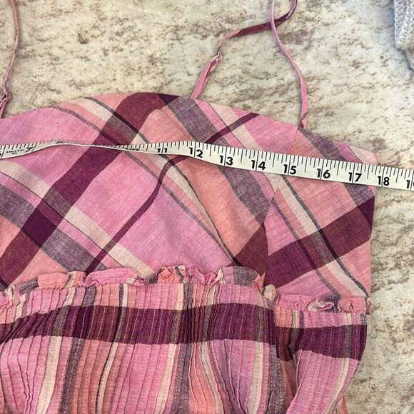 Anthropologie Maeve Linen Pleated-Waist Hanky-Hem Midi Dress linen large - Picture 8 of 13